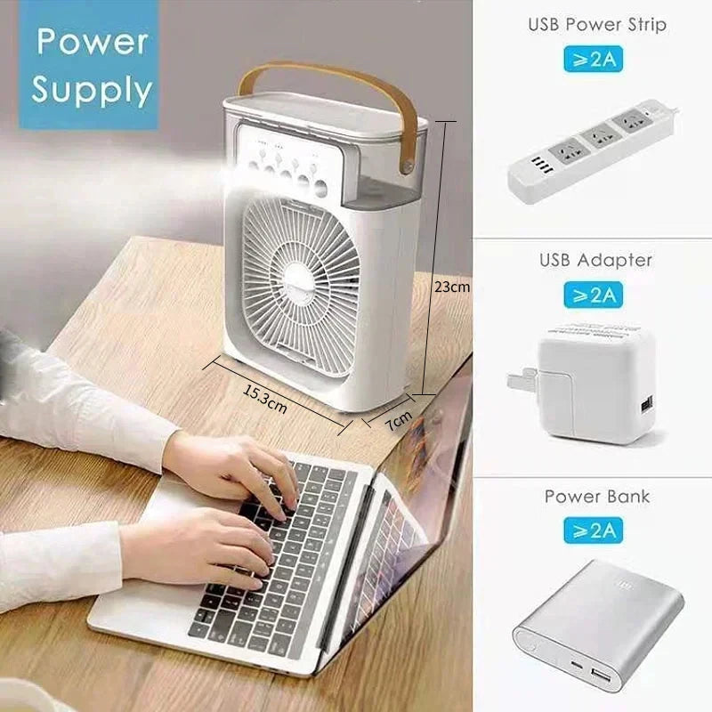 Portable 3-in-1 Mini Air Cooler – Fan, AC & Humidifier